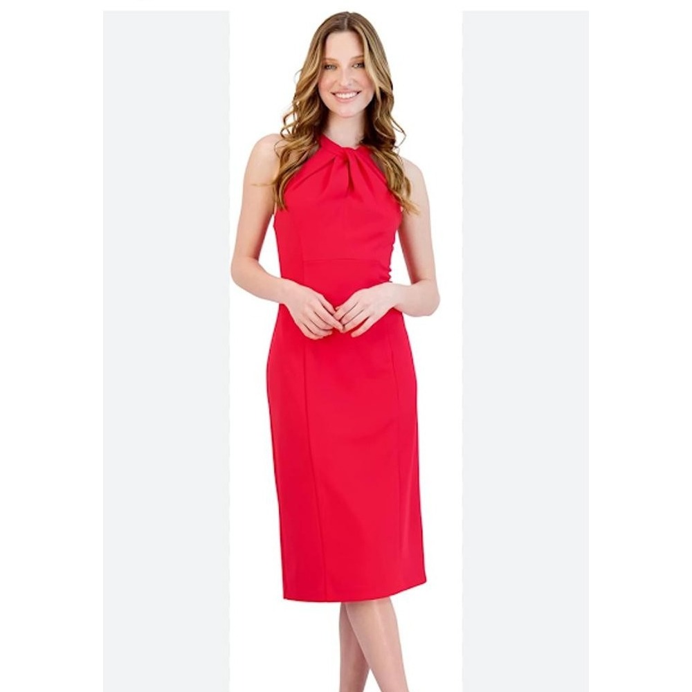 Julia Jordan‎ Women's Twist Neck Halter Crepe Midi Dress Size 8